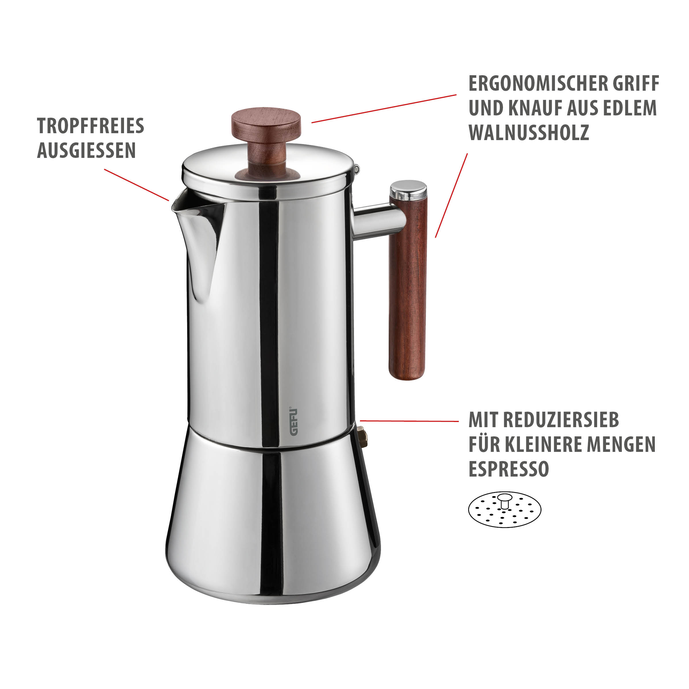 Espressokocher NANDO, 6 Tassen