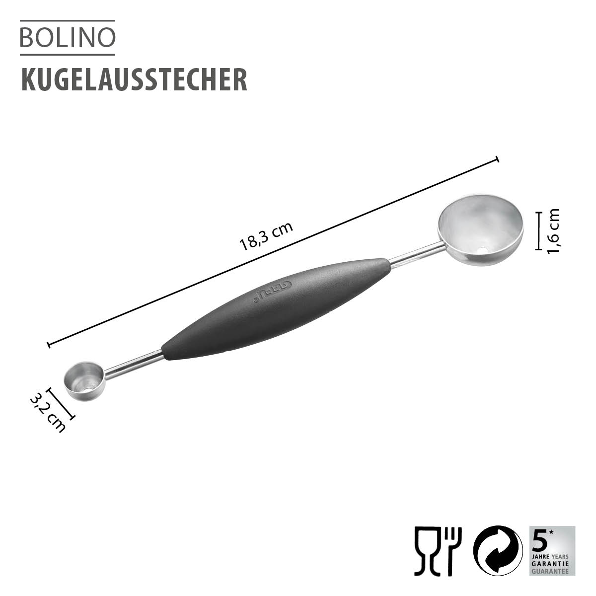 Kugelausstecher BOLINO, Ø 15 mm und 30 mm