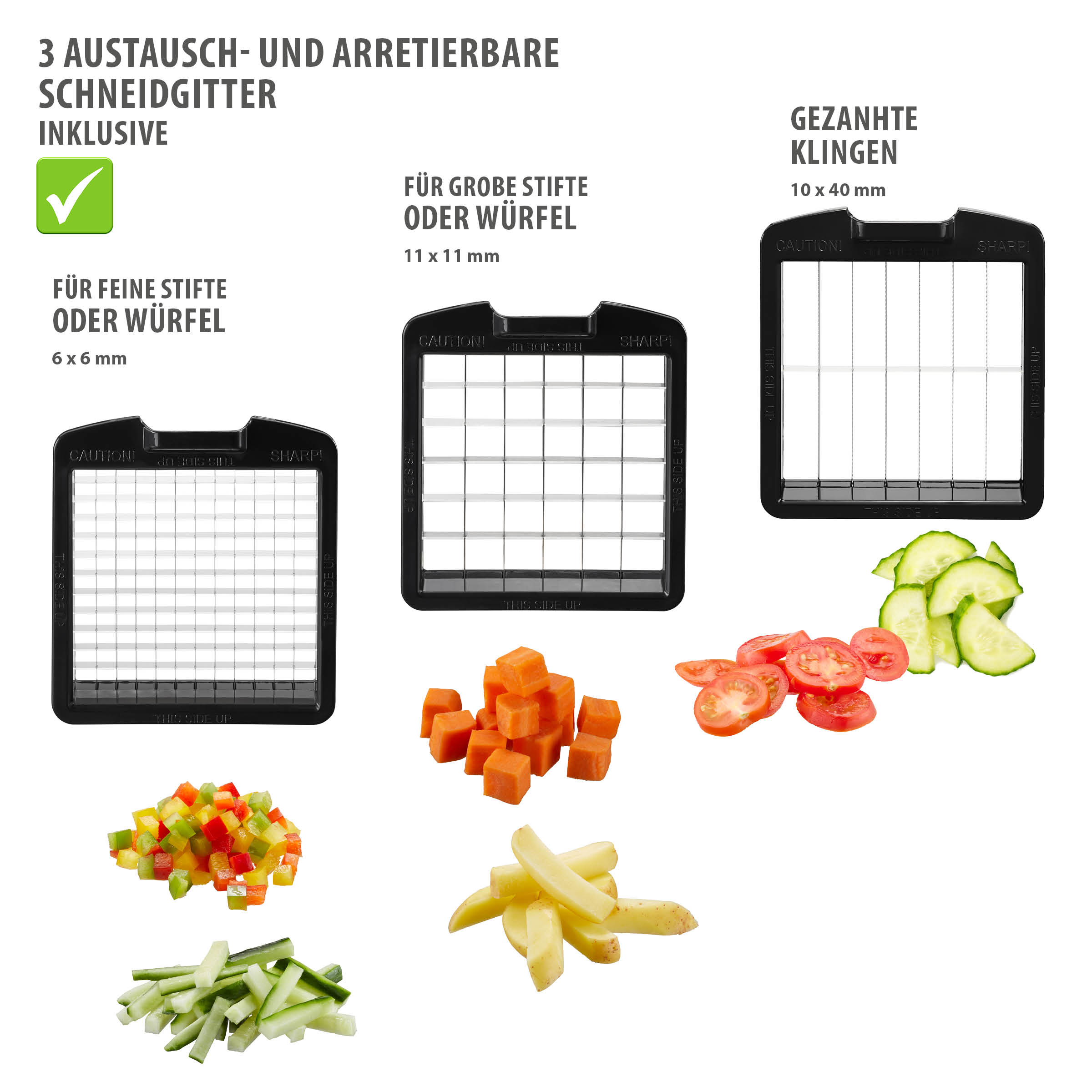 Würfel- und Stifteschneider + 3 Schneidgitter