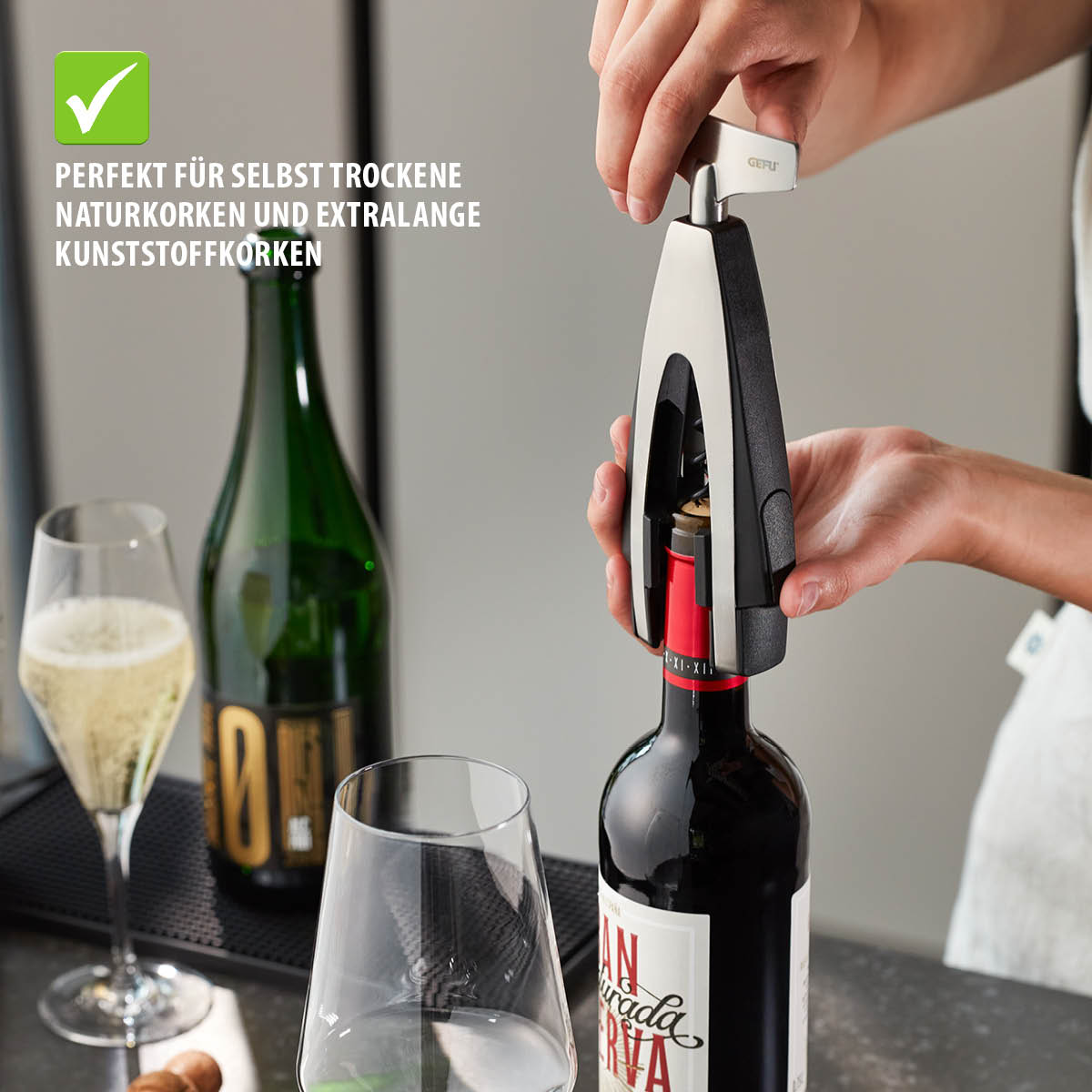 Korkenzieher mit integriertem Kapselschneider VINOSO