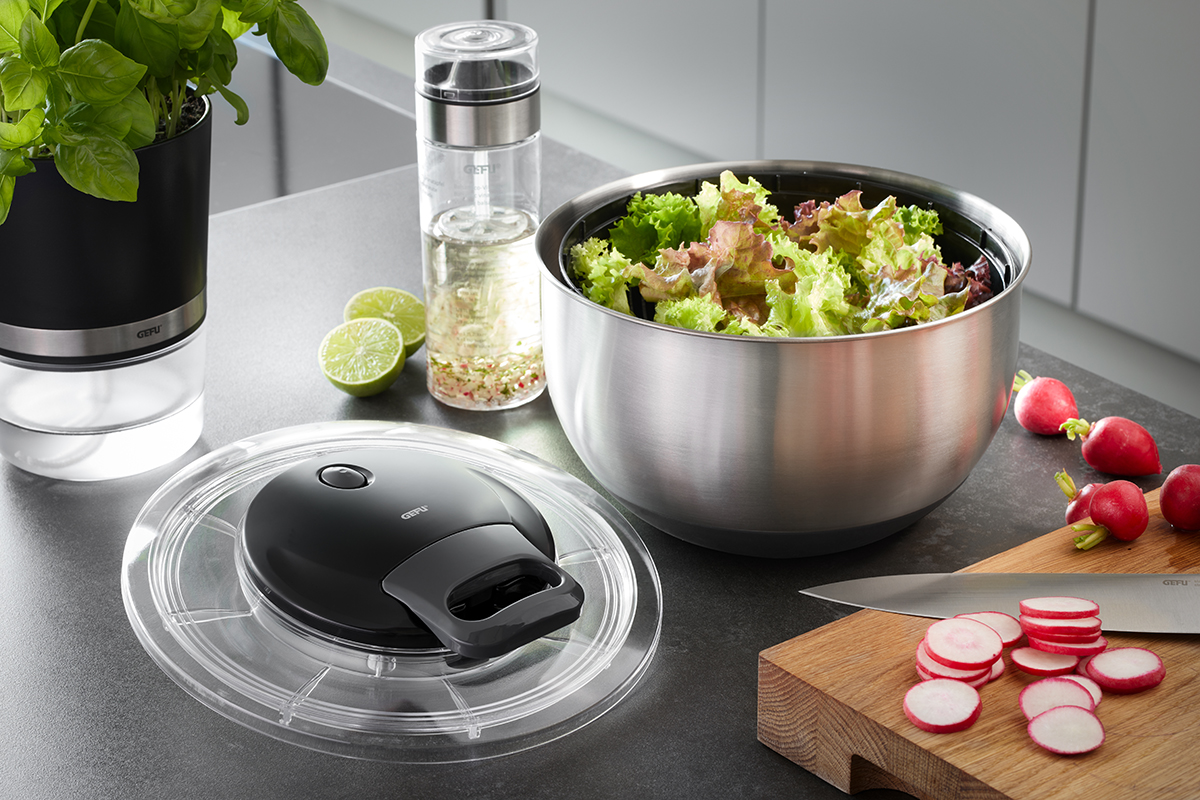 Salad spinner PULLIT, stainless steel