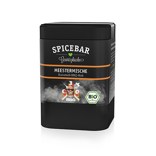 Dose mit Spicebar Meestermische Karamell-BBQ-Rub, Bio-Siegel