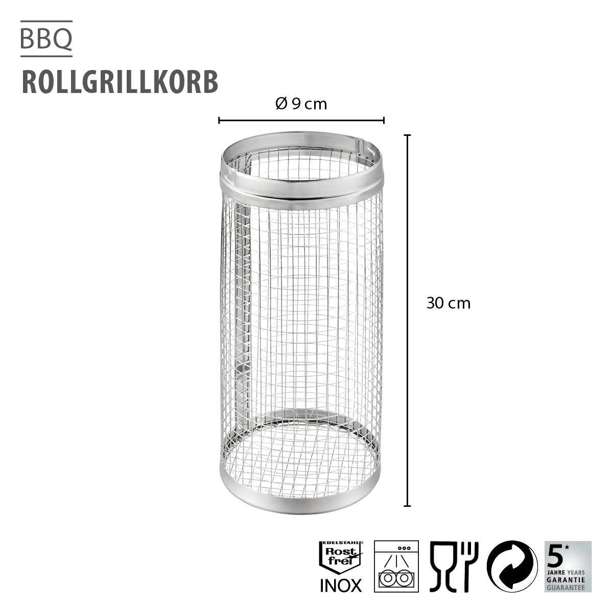 Rolling grill basket BBQ