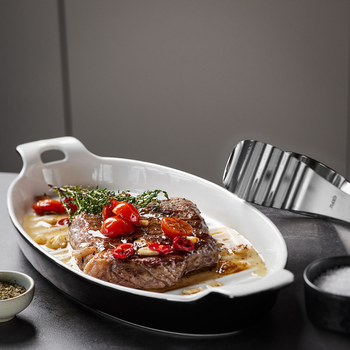 Servierplatte mit Zange PRESENTO