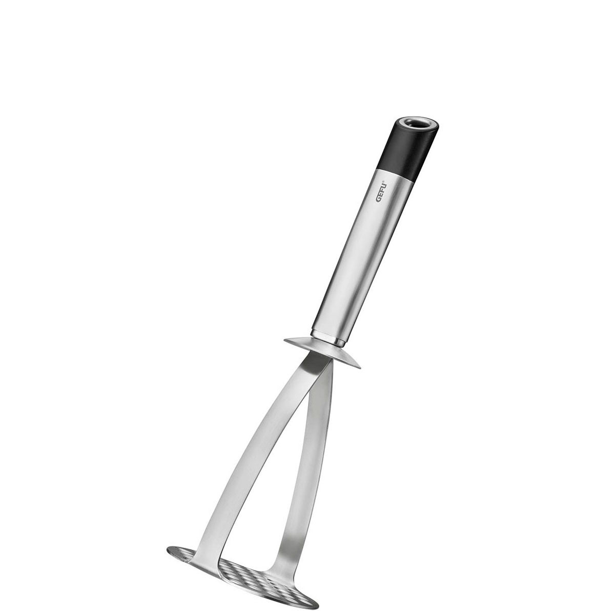 Hochwertiger Edelstahl-Kartoffelstampfer mit ergonomischem Griff Moderner Kartoffelstampfer aus Edelstahl mit langem, ergonomischem Griff für müheloses Zerkleinern von Kartoffeln und Gemüse.