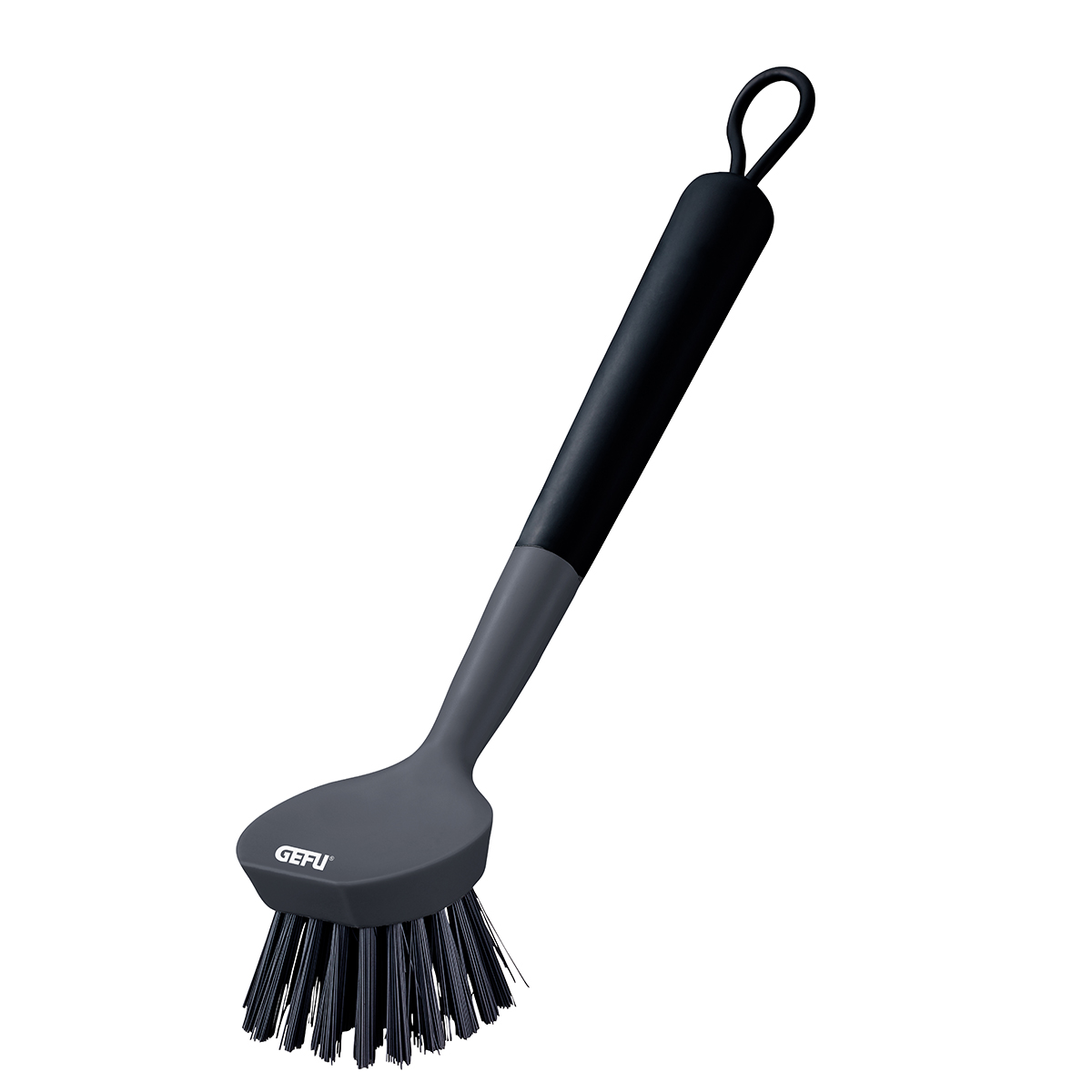 Spülbürste mit ergonomischem Griff und Aufhängeöse Graue Spülbürste mit ergonomischem Design und Aufhängeöse