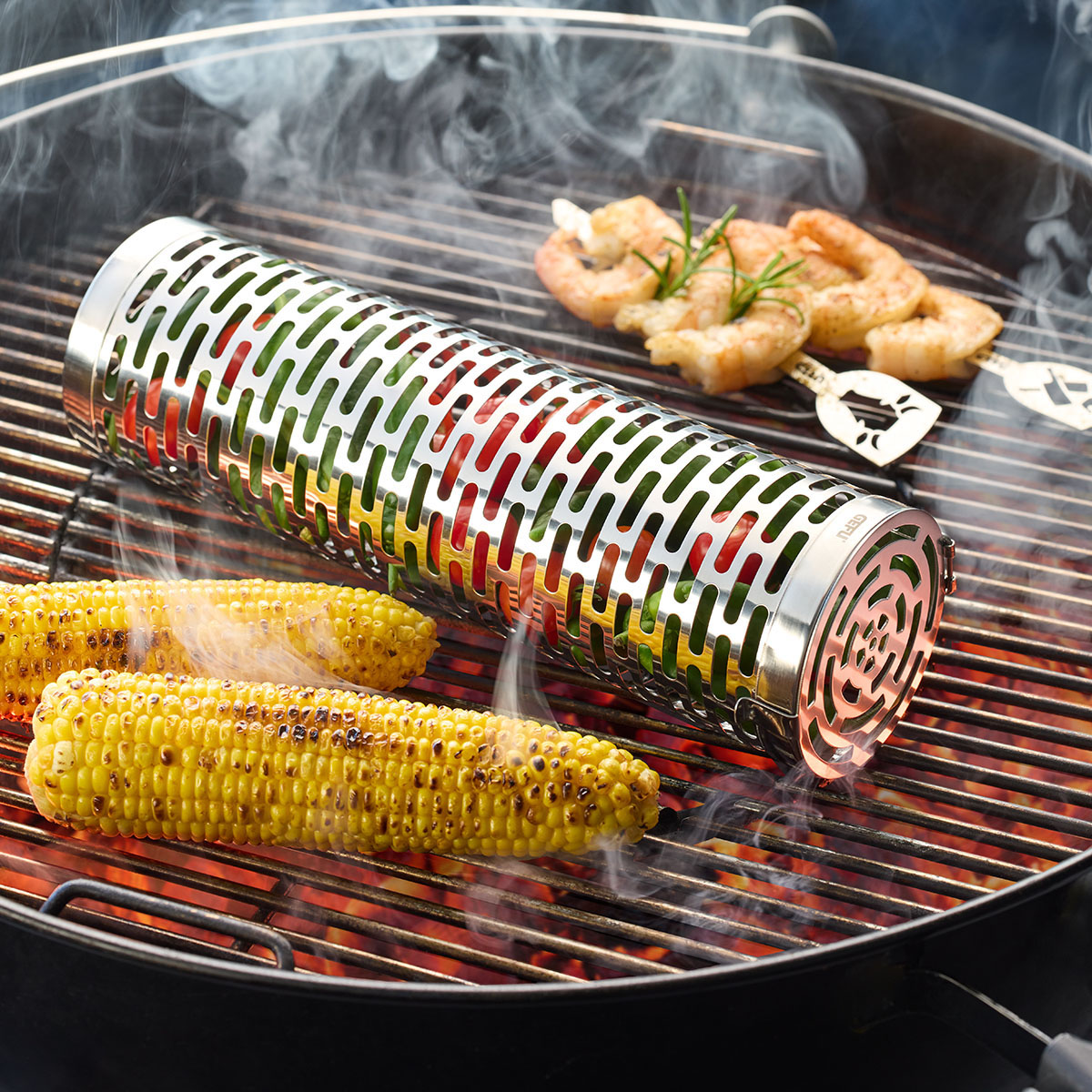 Rolling grill basket deluxe BBQ, 30,5 cm