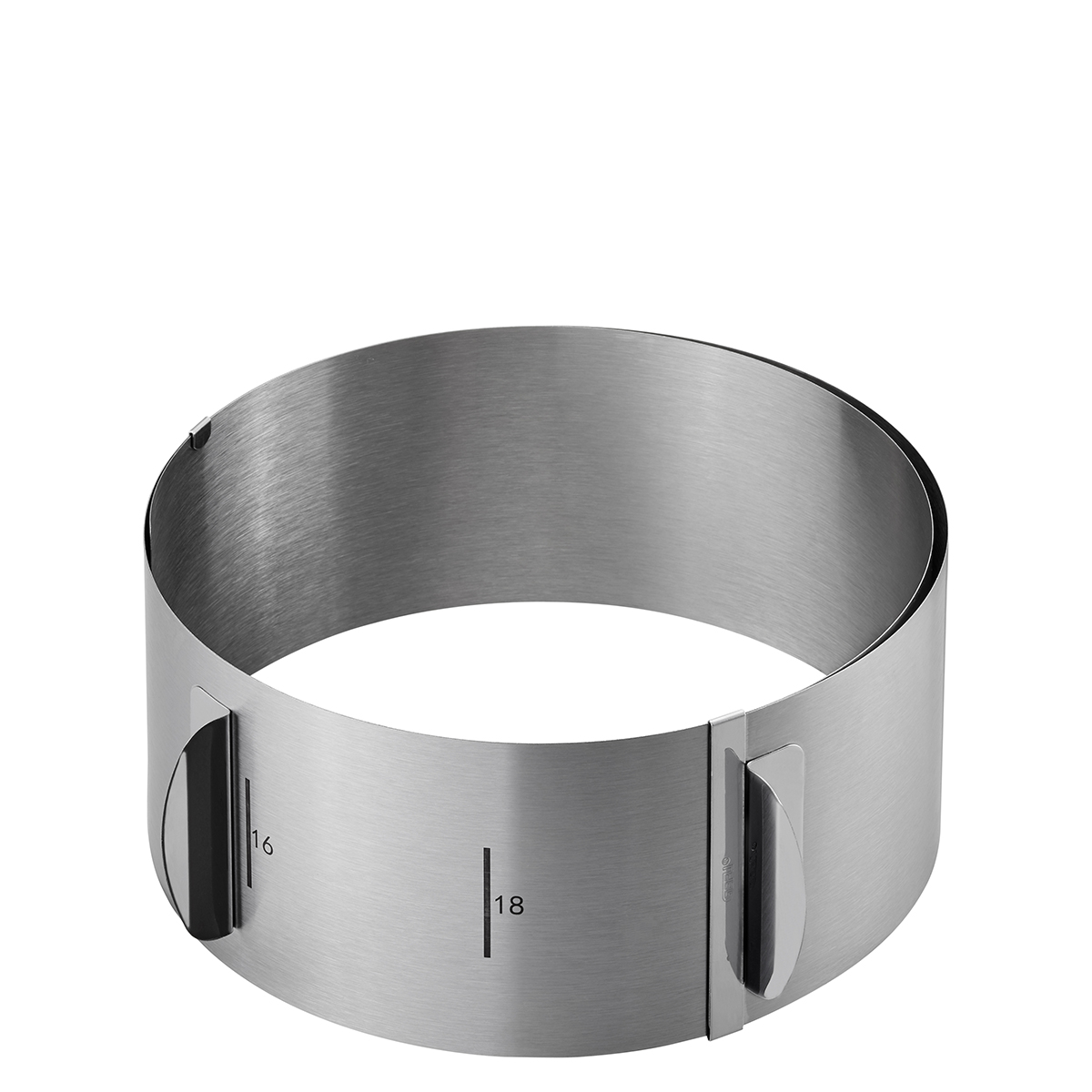 Einstellbarer Tortenring aus Edelstahl mit Skala, ideal zum Backen von Kuchen