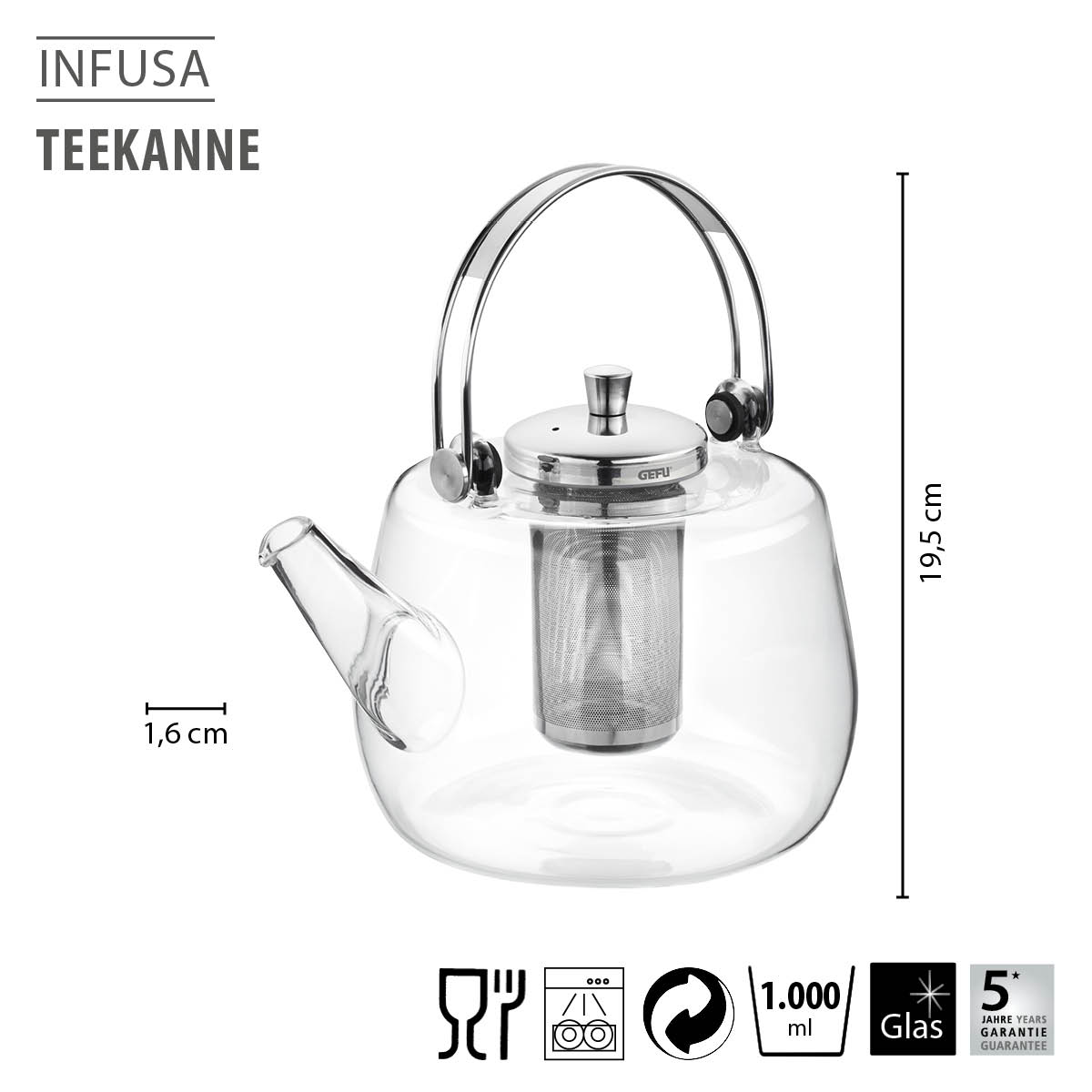 Teapot INFUSA, 1.000 ml Teapot INFUSA, 1.000 ml