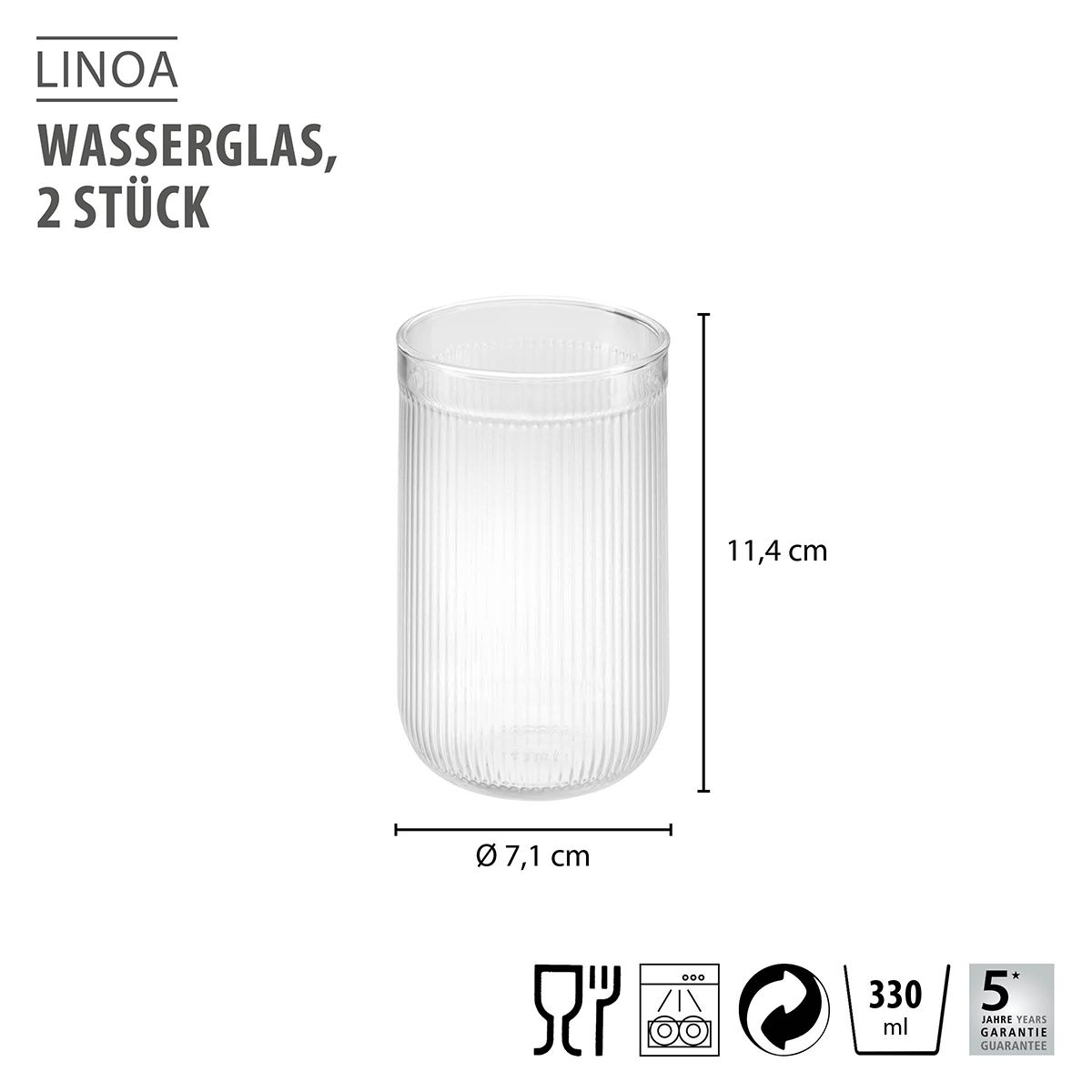Water glass LINOA, 330 ml, 2 pcs.
