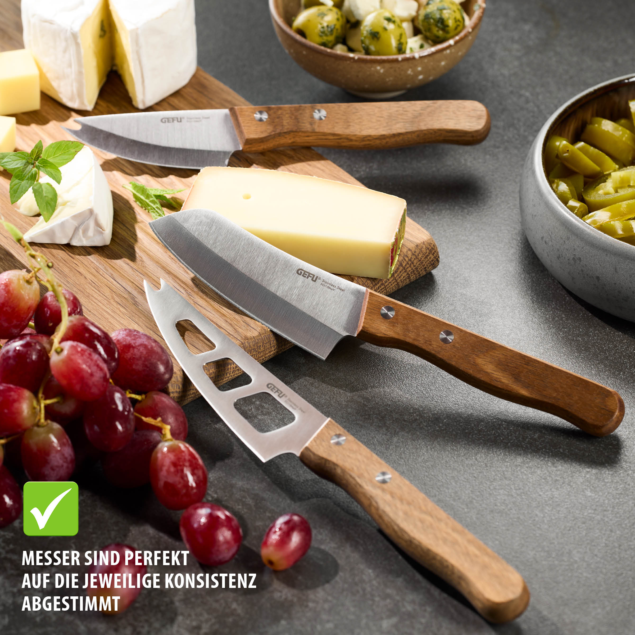 Cheese knife set CAVINA, 3 pieces