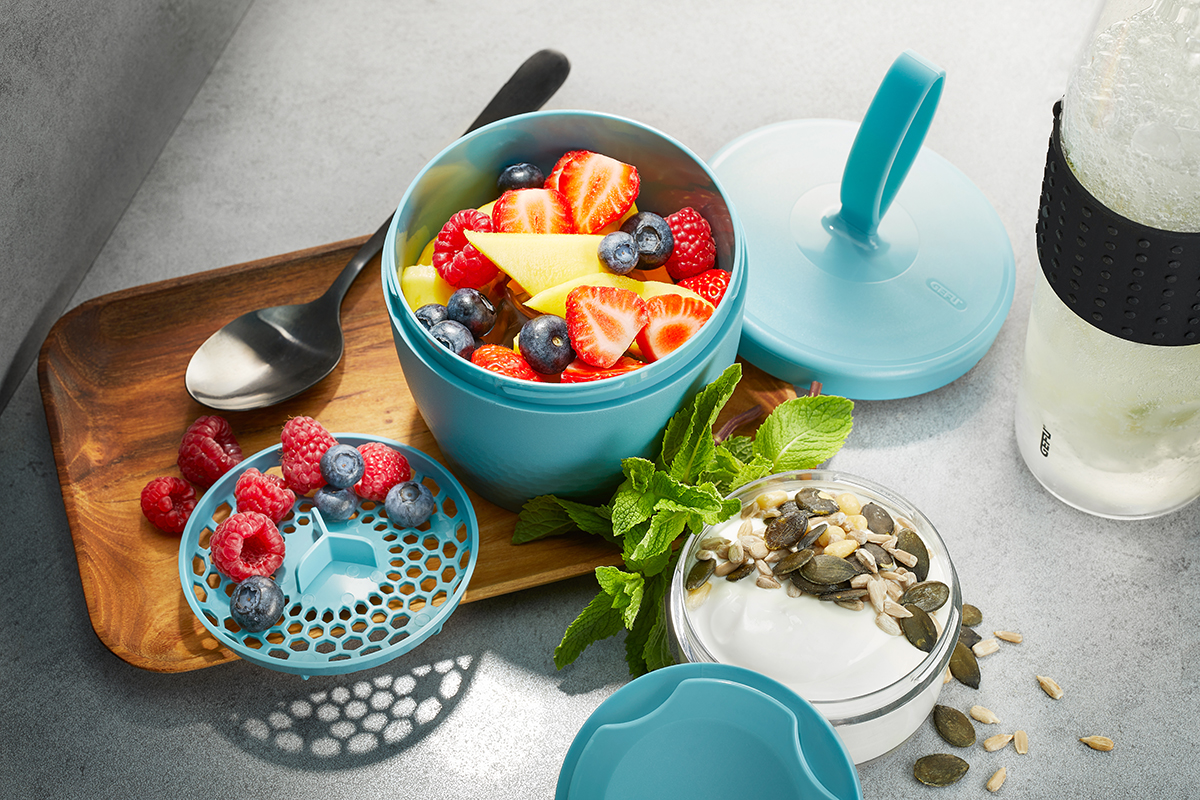 Snack Box FOODIE, 570 ml und 185 ml, azurblau