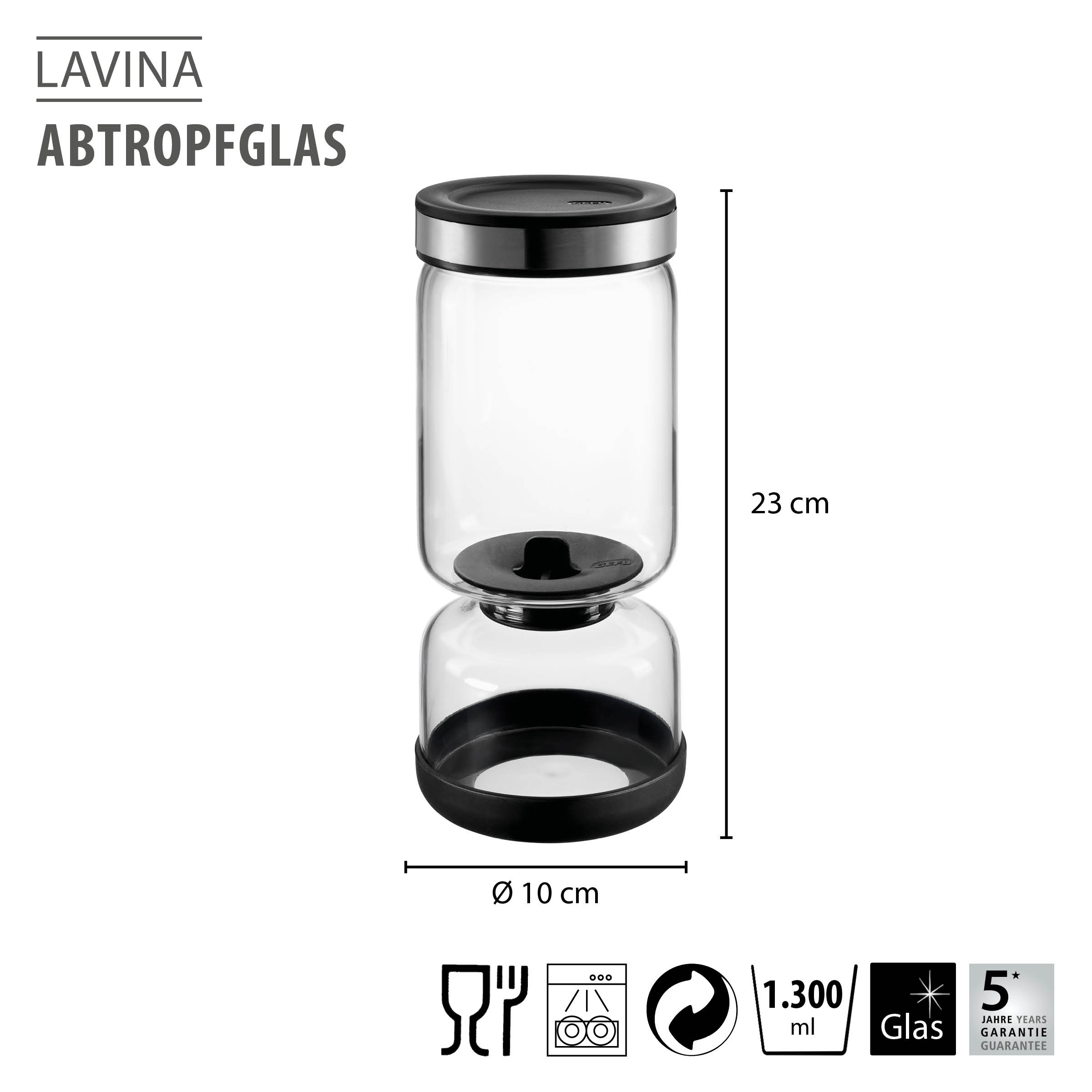 Abtropfglas LAVINA, 1.300 ml