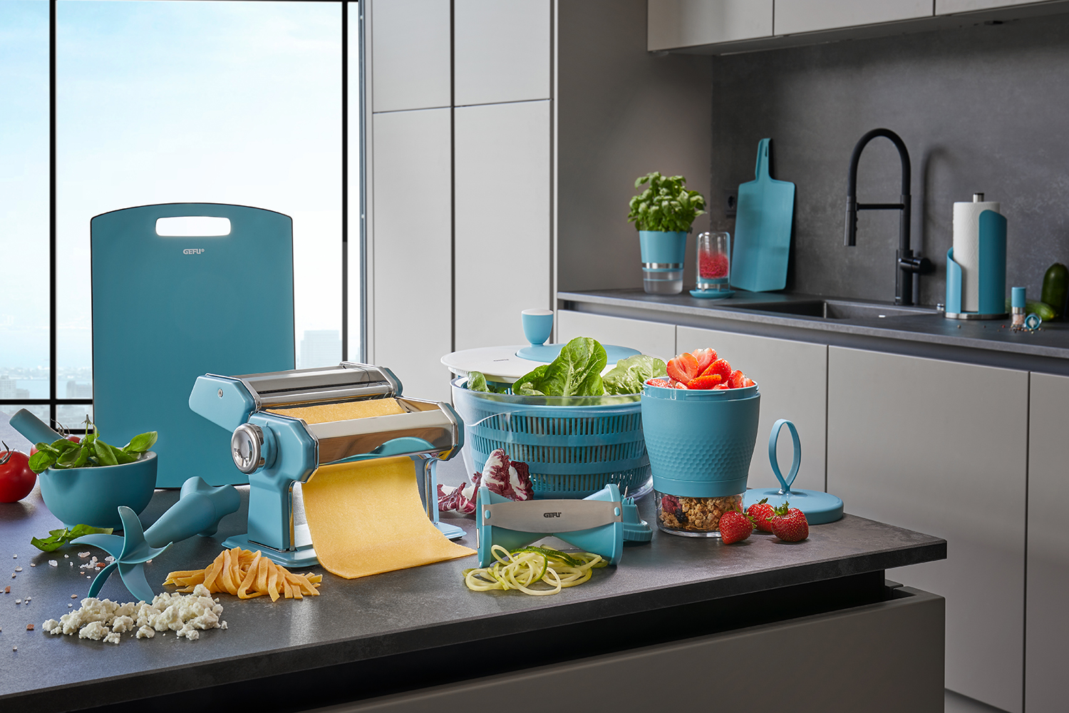 Pastamaschine PASTA PERFETTA, azurblau