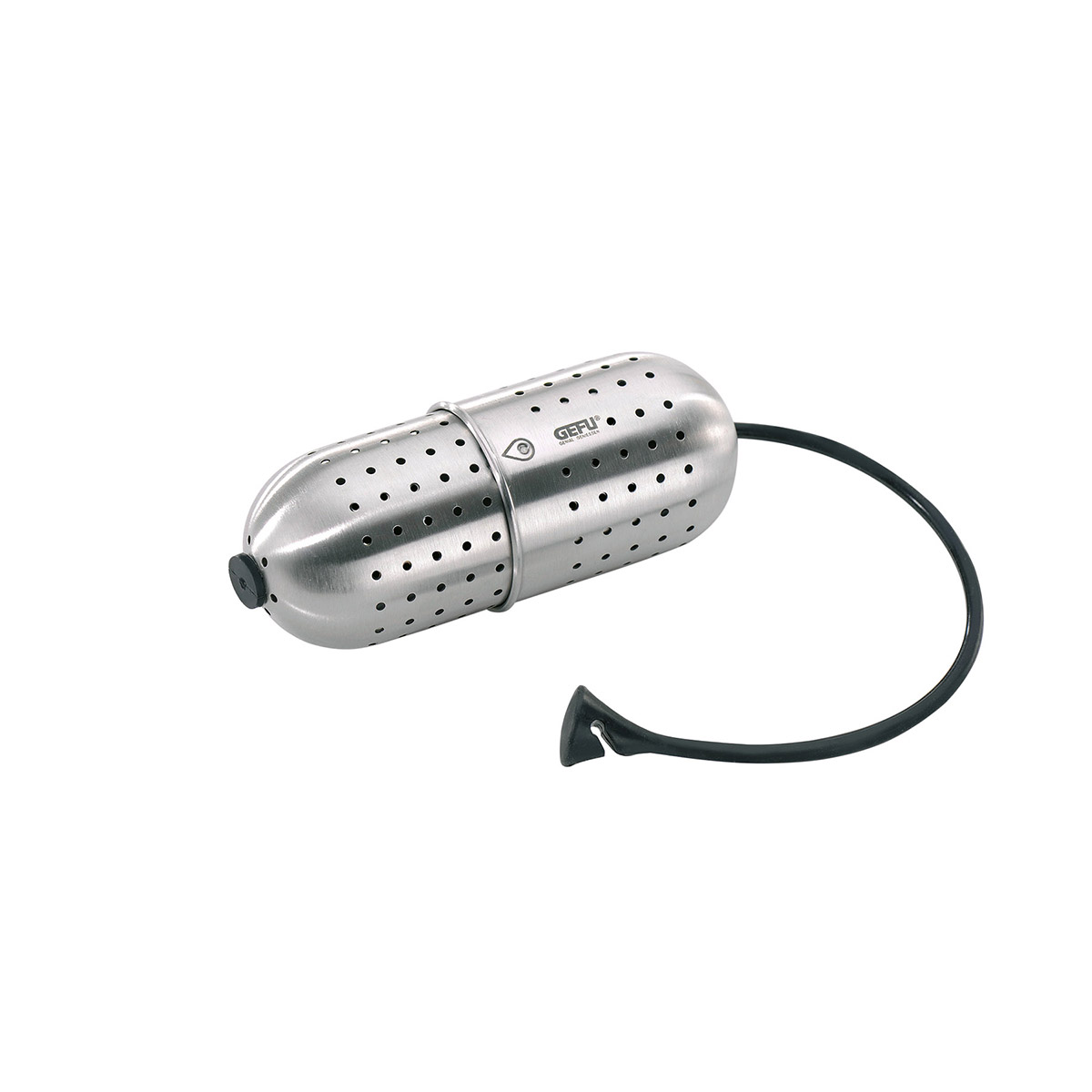 GEFU Gewürz-Ei Edelstahl mit Silikonband Silbernes GEFU Gewürz-Ei aus Edelstahl mit abnehmbarem Silikonband zum einfachen Würzen von Speisen.