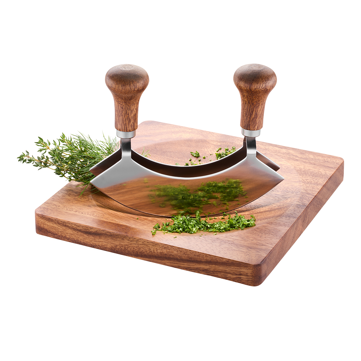 GEFU Wiegemesser mit Schneidebrett YUMA zum Kräuterhacken