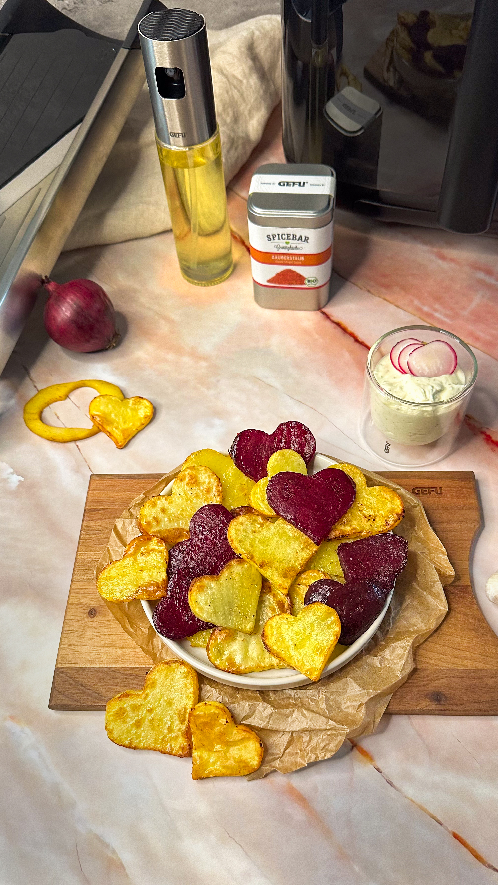 Kartoffel- und Rote Bete-Herzen 