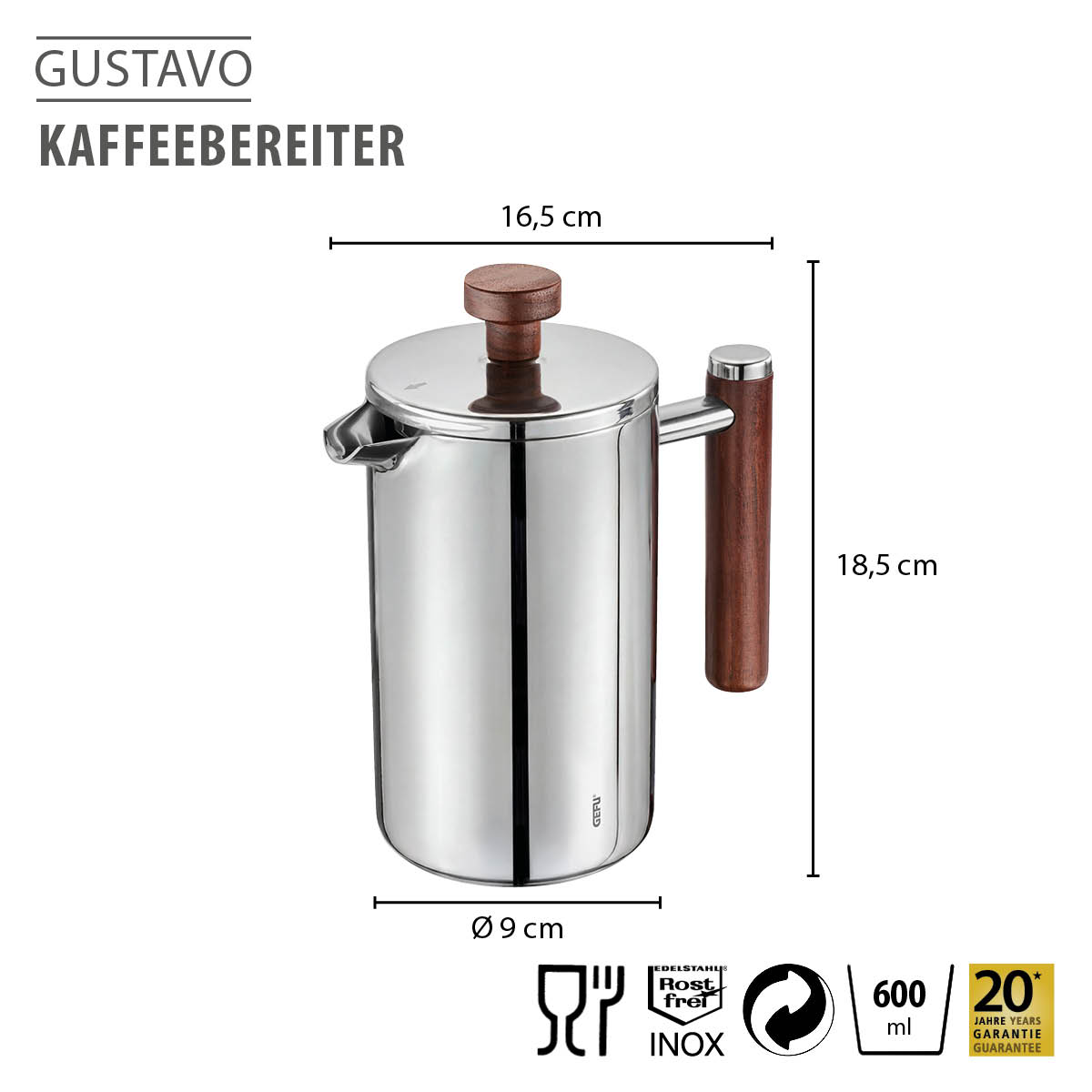 Kaffeebereiter GUSTAVO, 600 ml