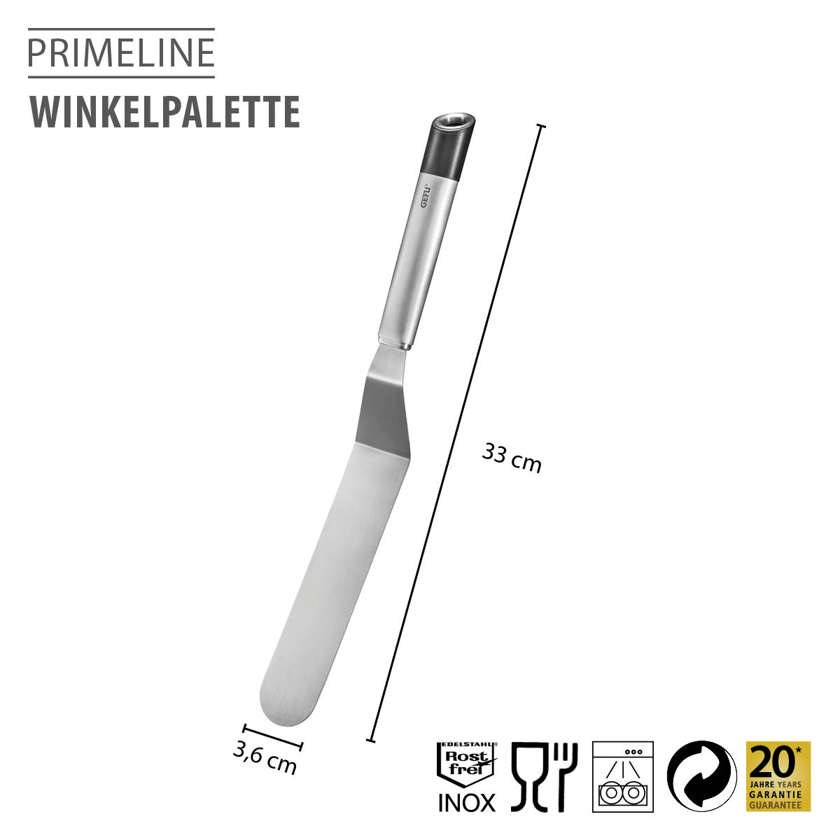 Angled icing spatula PRIMELINE, 15 cm