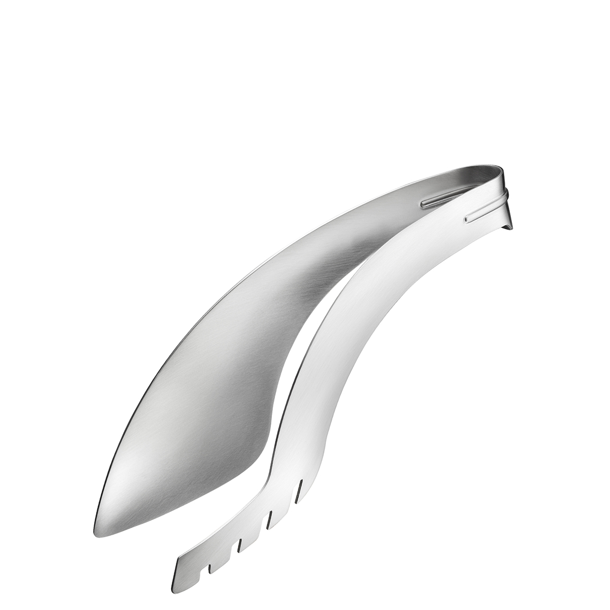 Elegante Edelstahl-Salatzange für stilvolles Servieren Moderne Salatzange aus Edelstahl in elegantem Design für die Küche