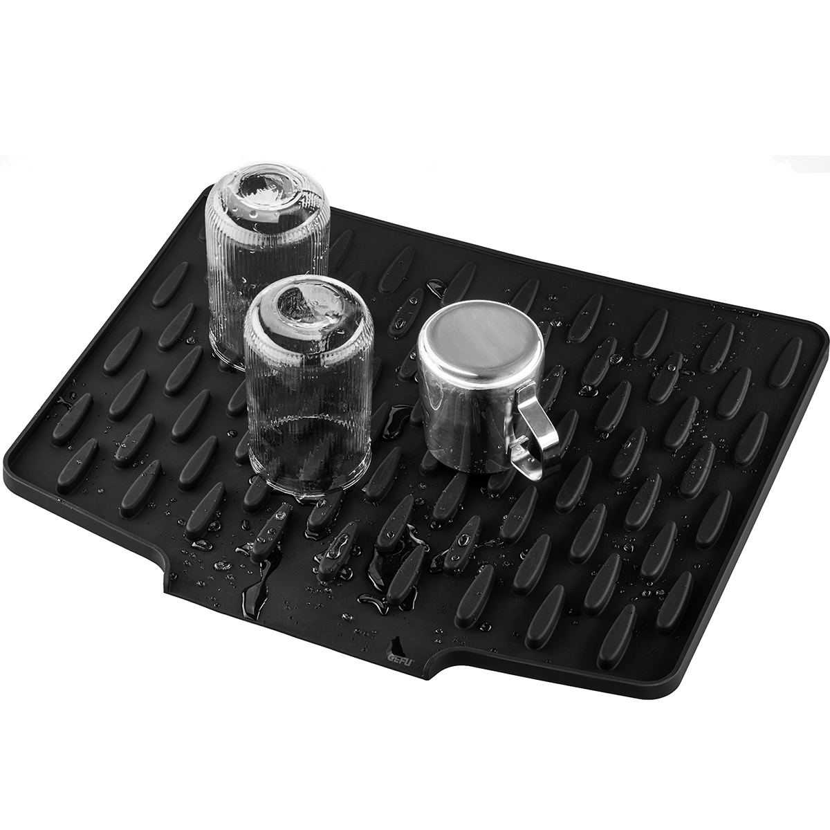 GEFU Abtropfmatte DRIO mit Gläsern, rutschfest und hitzebest