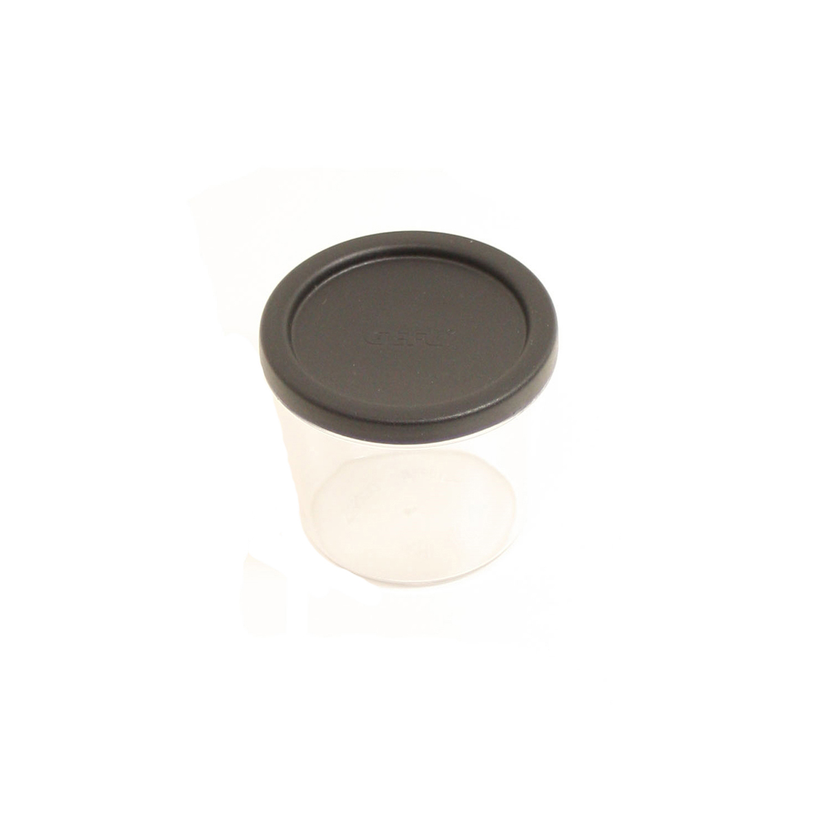 Transparente Vorratsdose mit schwarzem Deckel Kleine transparente Vorratsdose mit schwarzem, dicht schließendem Deckel ideal für Küche oder Vorratsraum