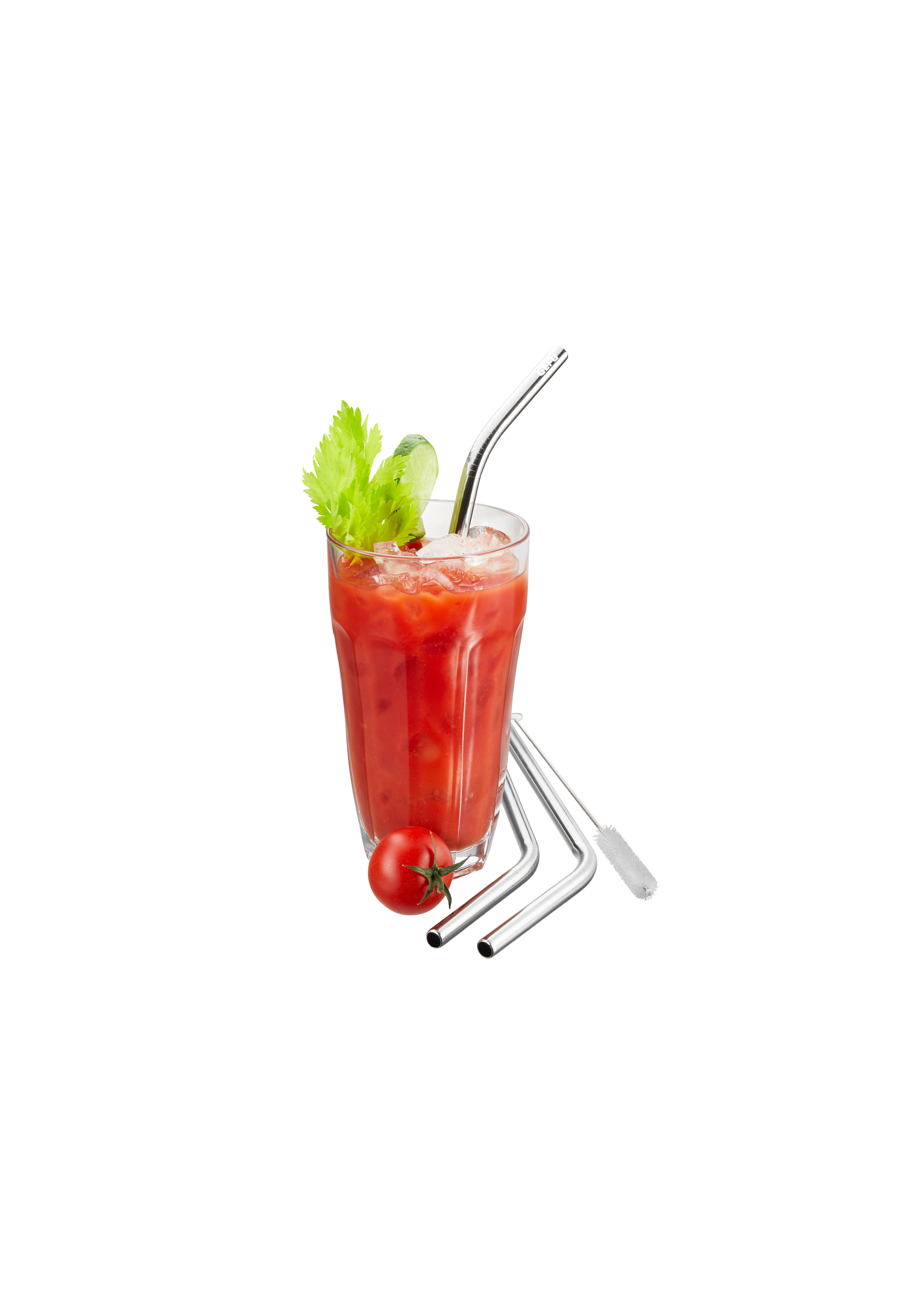 Stainless Steel Straw FUTURE, 23 cm, 4 pcs.