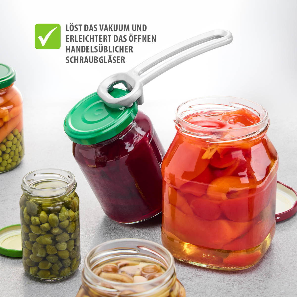 Glasdeckelöffner VACIO – Müheloses Glasöffnen