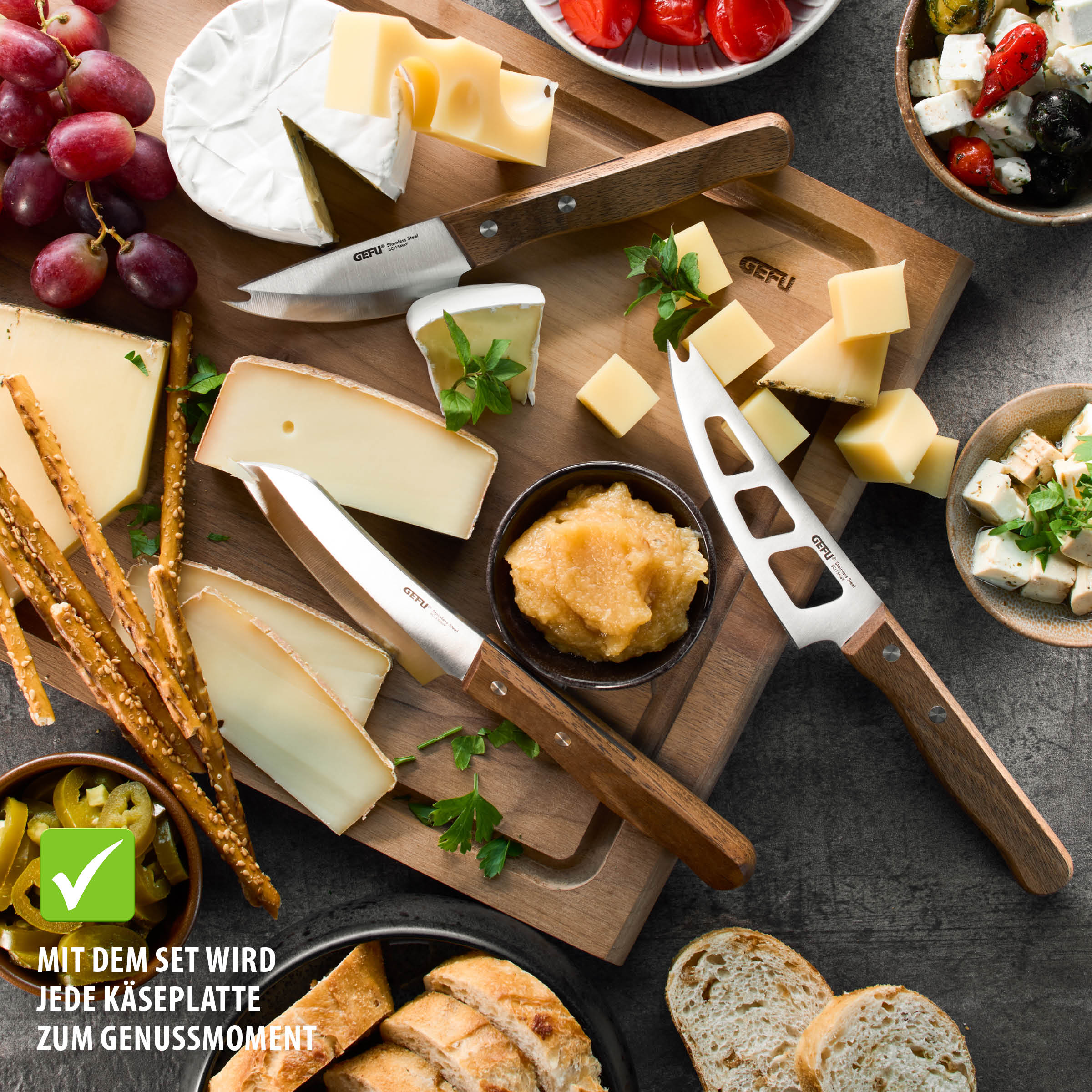 Cheese knife set CAVINA, 3 pieces