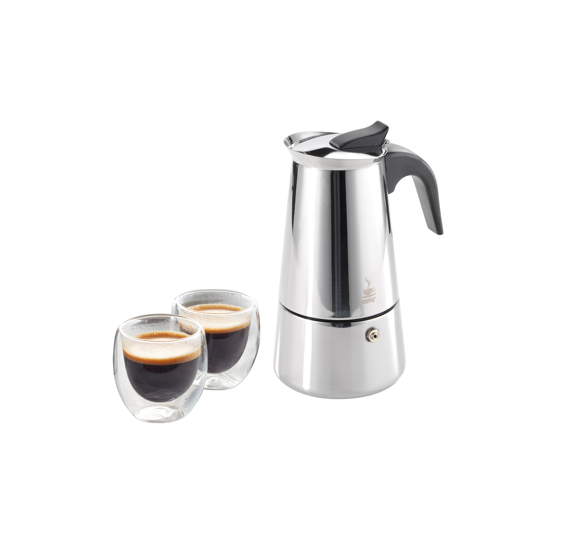 Espresso maker EMILIO + 2 Espresso glasses