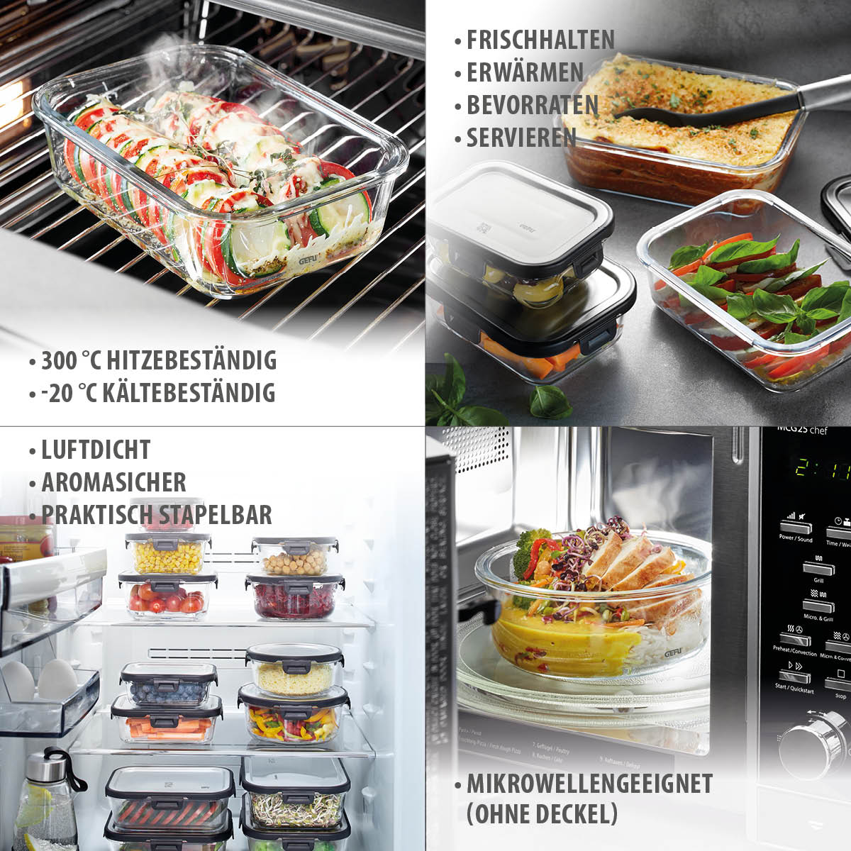 Food storage container MILO, rectangular, 1500 ml (Freshness control and stock checks via app)