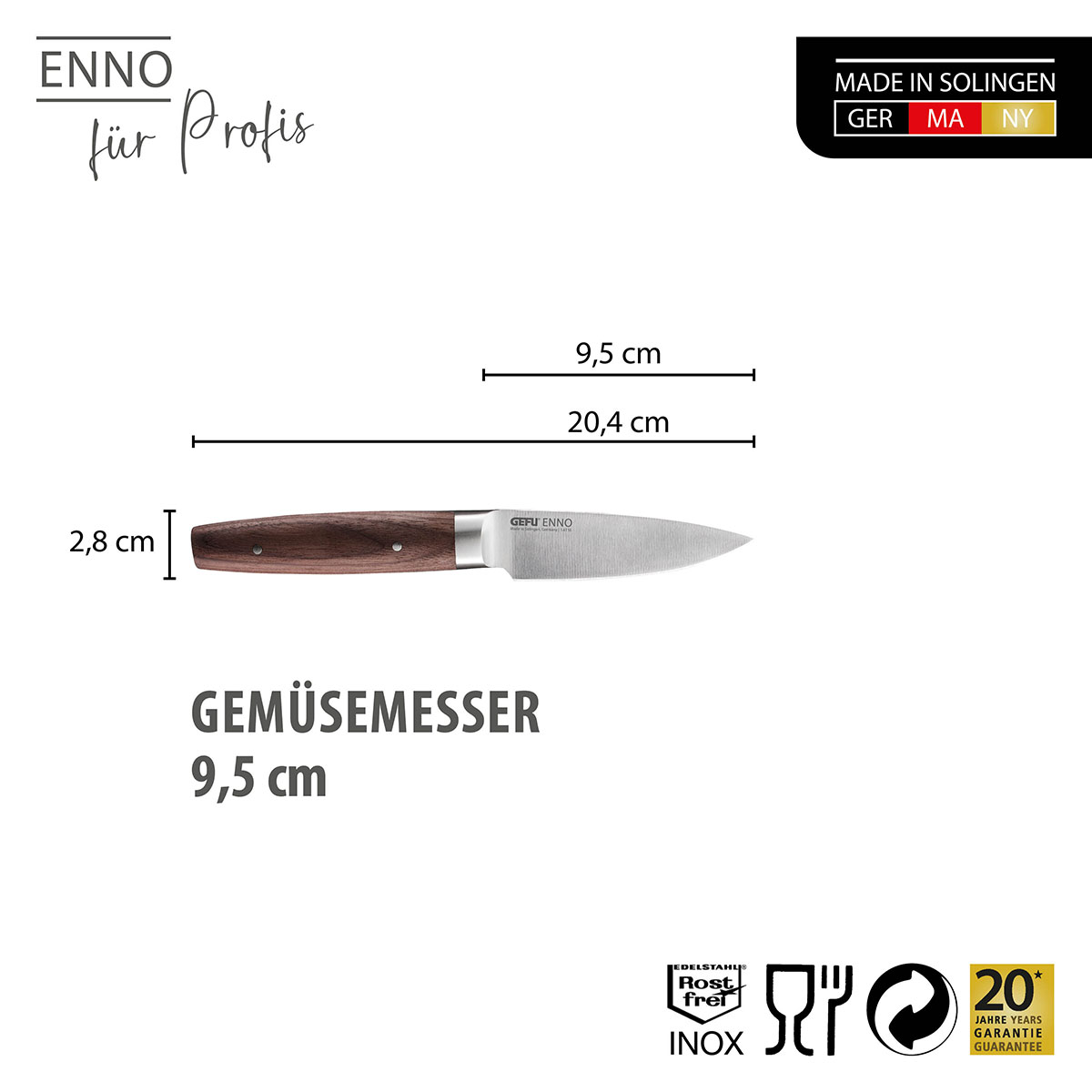 Vegetable knife ENNO, 9.5 cm