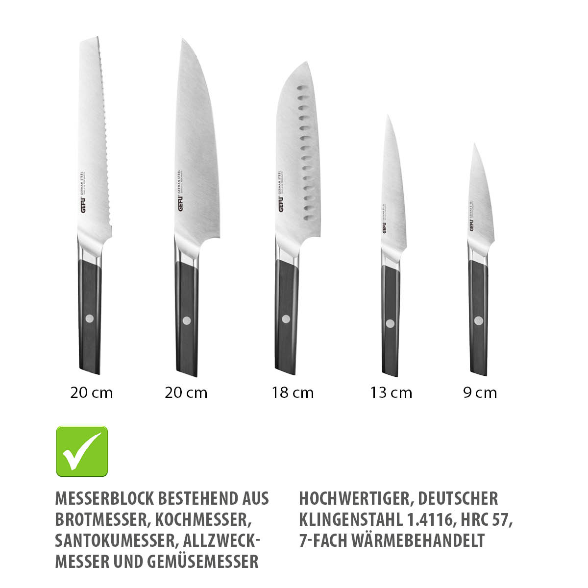 Knife set incl. knife block ACURO, 6-piece Knife set incl. knife block ACURO, 6-piece