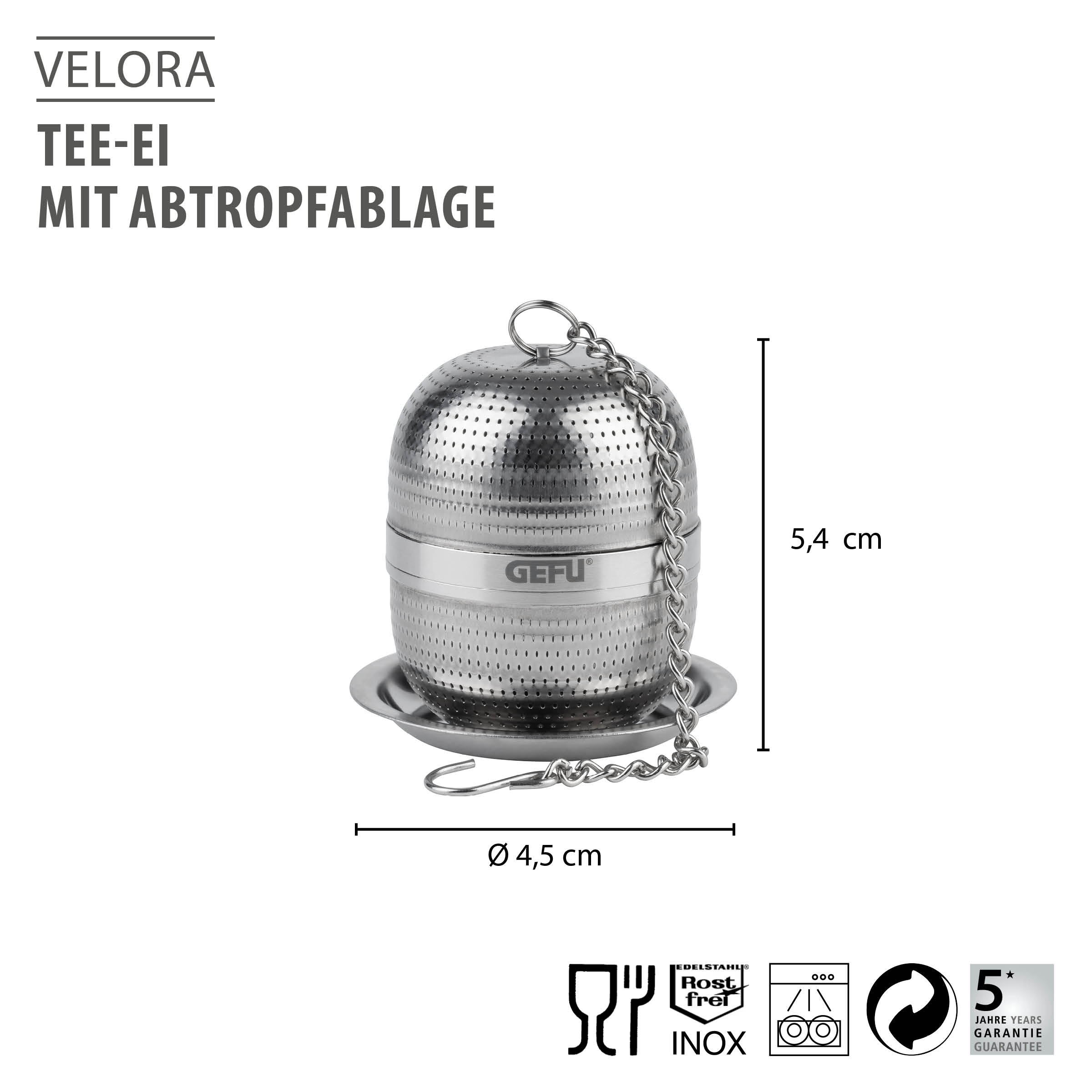 Tee-Ei mit Abtropfablage VELORA