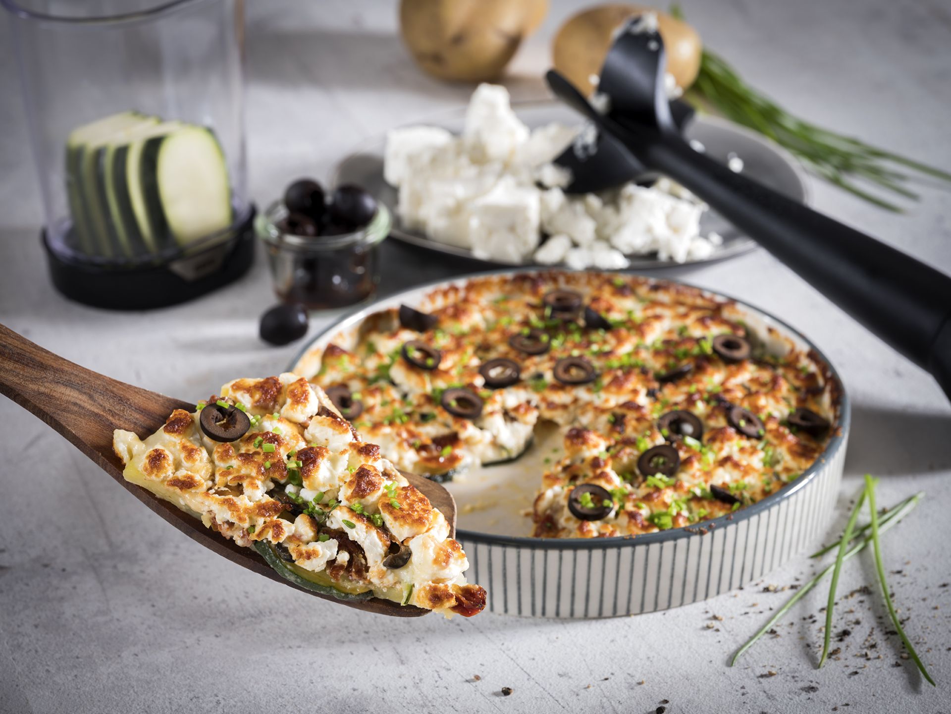 Mediterranes Kartoffel-Zucchini-Gratin