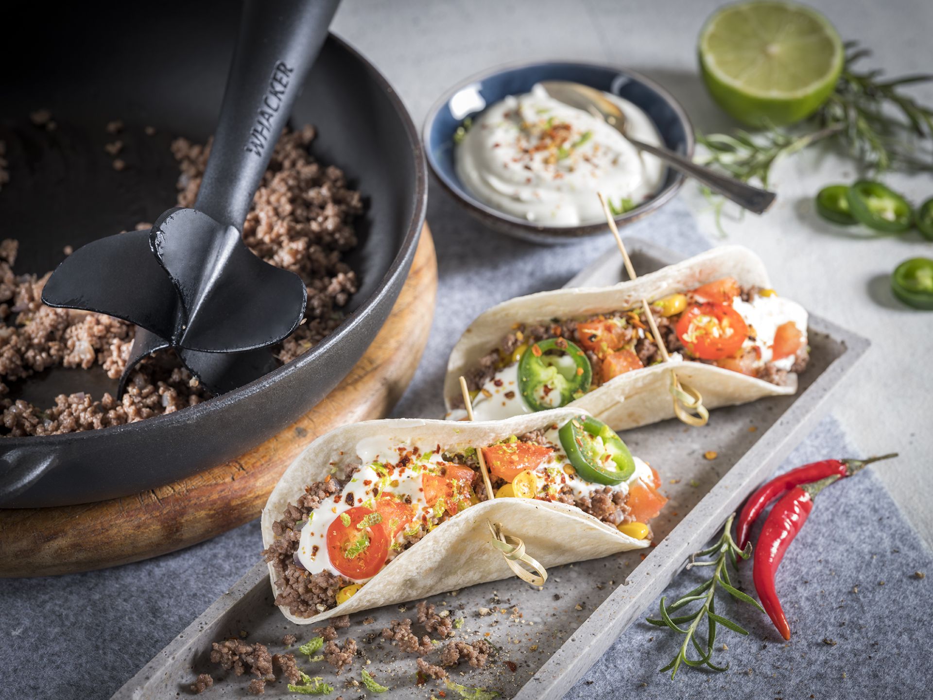 Mexikanische Hackfleisch-Chili-Tacos
