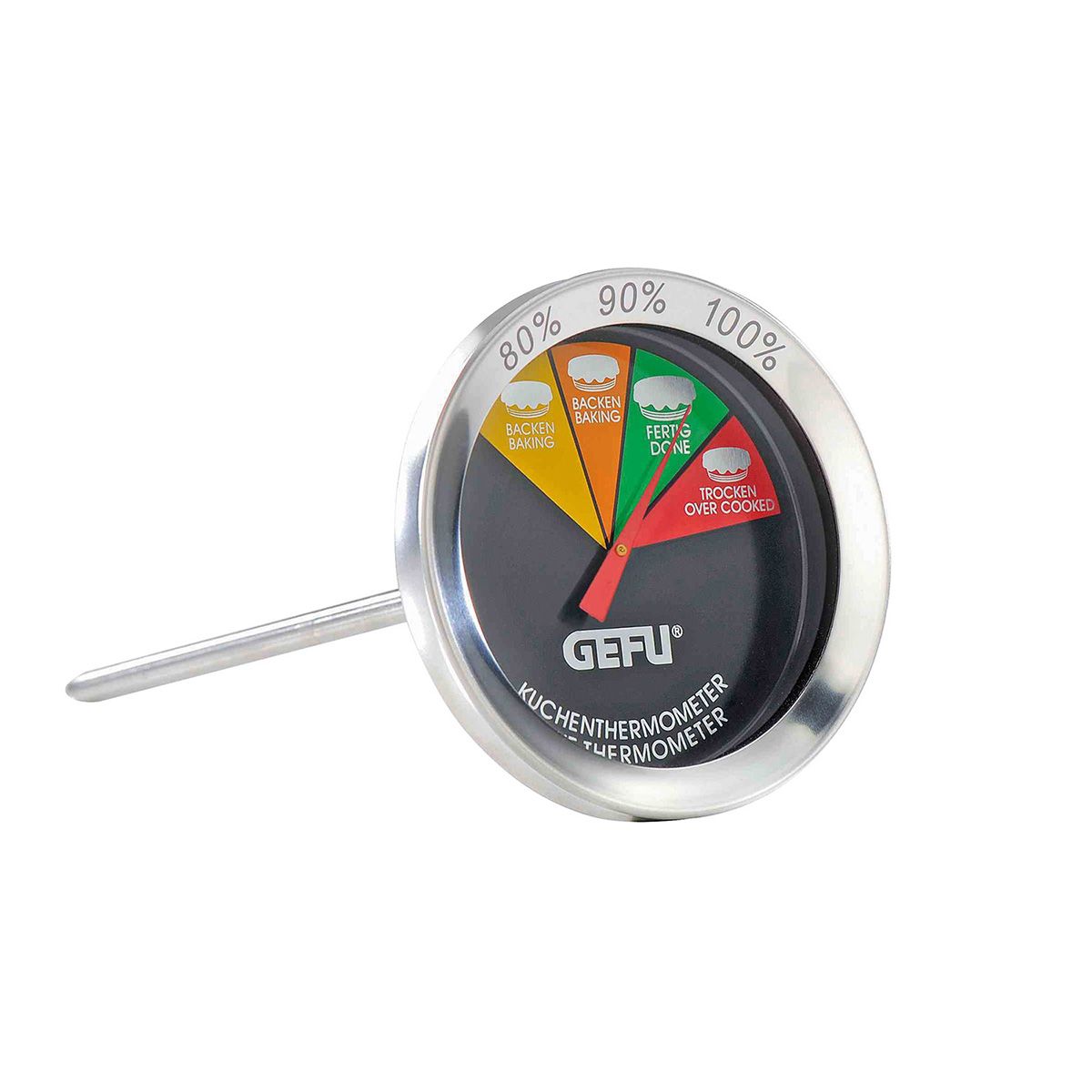 Gefu Scala 21820-Termómetro Digital, Metal, Plata, Pack de 1 Unidad